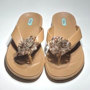Okal Thong FlipFlops Tan Women’s Size L